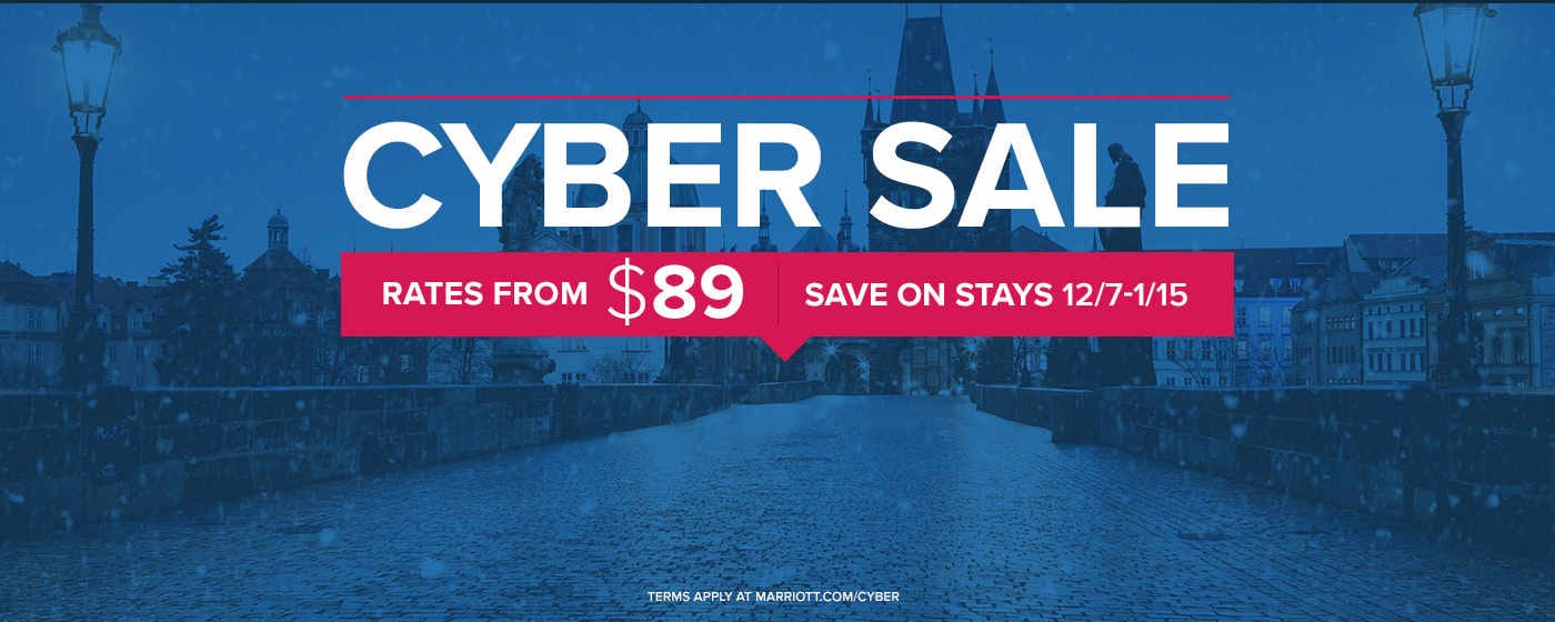 Big savings on Marriott hotels in the Black Friday CYBER SALE!