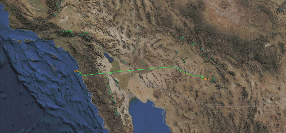 Final flight of Delta Boeing 747, N669US, to Pinal Airpark in Marana, Arizona.