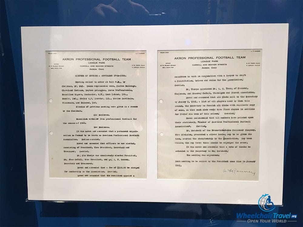 Minutes from the meeting that established the NFL.