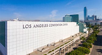 Exterior photo of Los Angeles Convention Center.