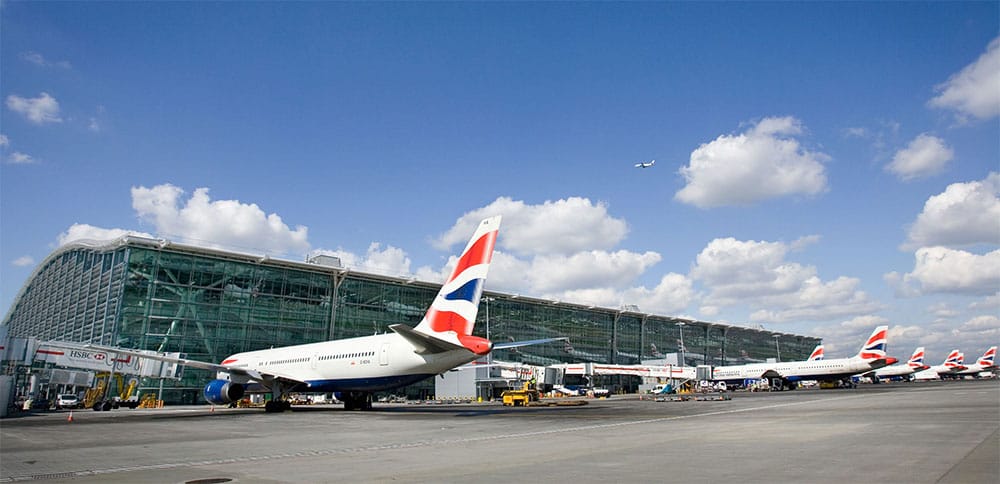 British Airways planes at Heathrow Terminal 5.