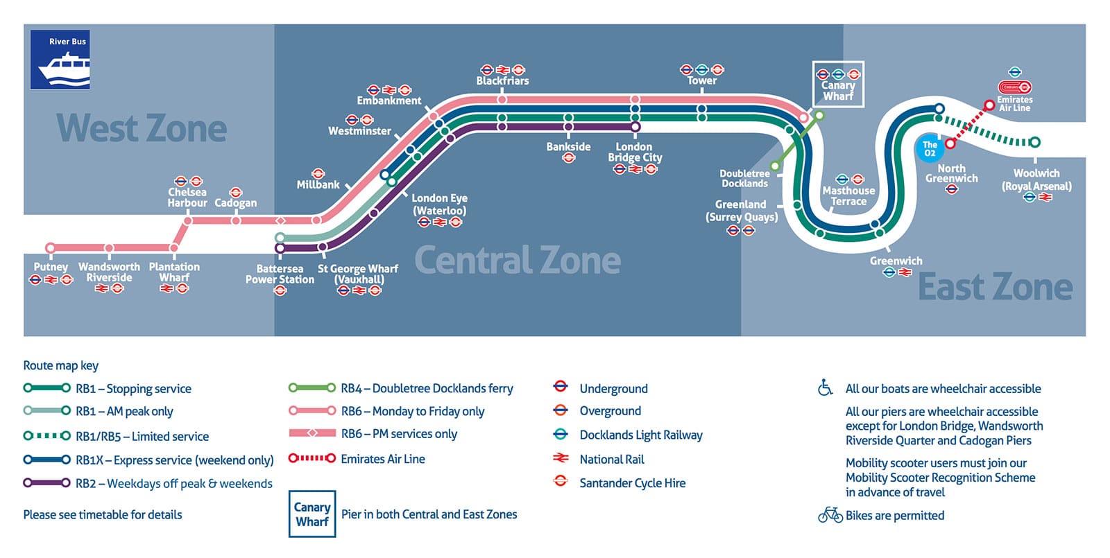 London river boat route map.