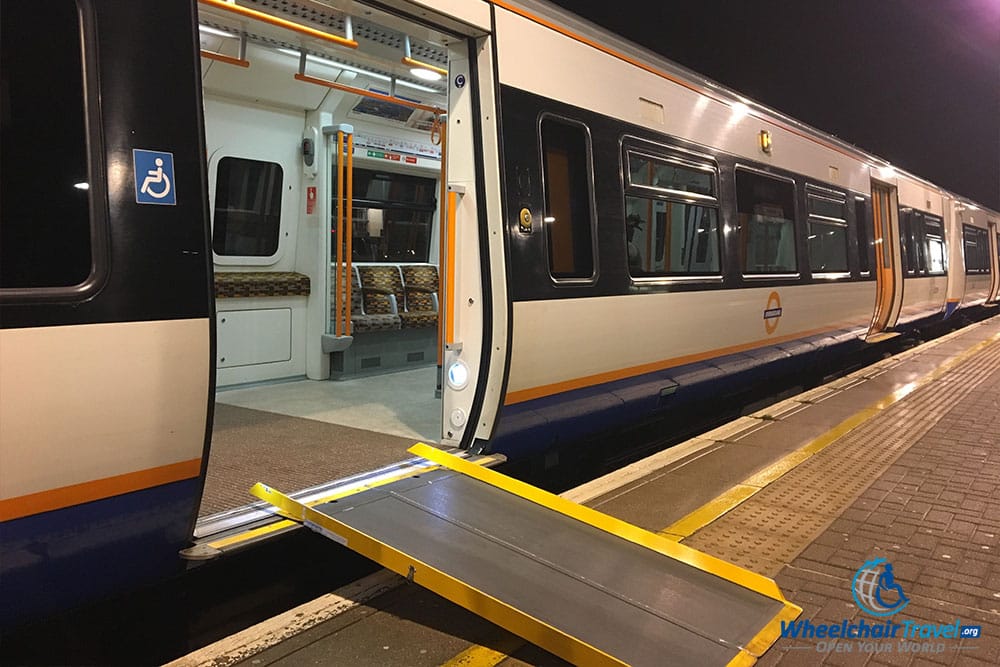 Wheelchair ramps provide access to the London Overground.