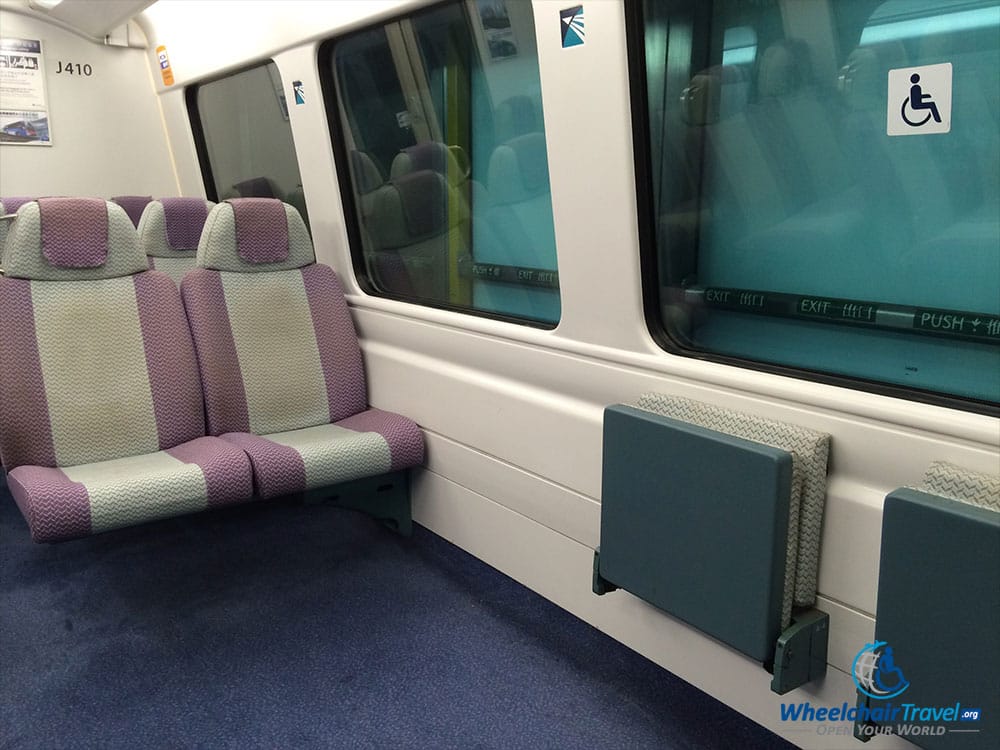 Wheelchair space on Hong Kong Airport Express train.