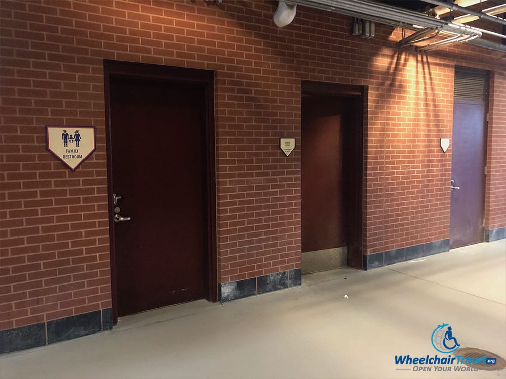 Accessible family restroom at Citizens Bank Park.