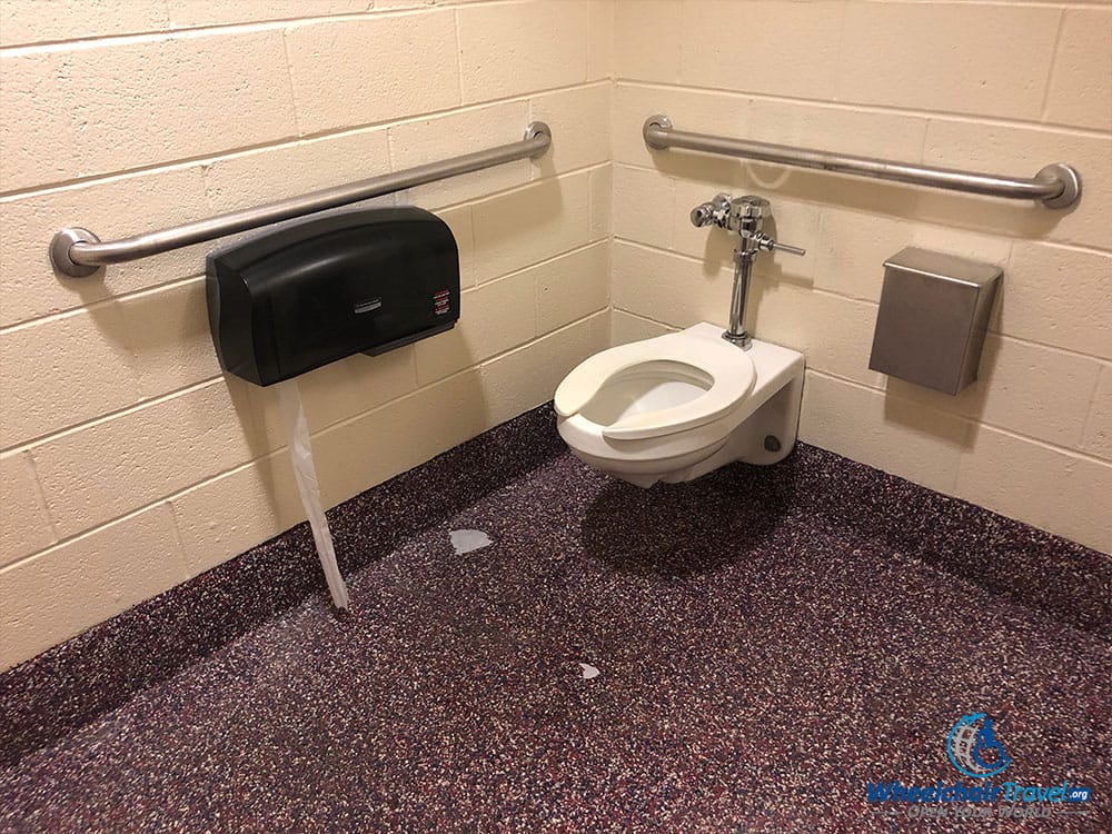 Family restrooms at the Phillies ballpark have an accessible toilet with grab bars.