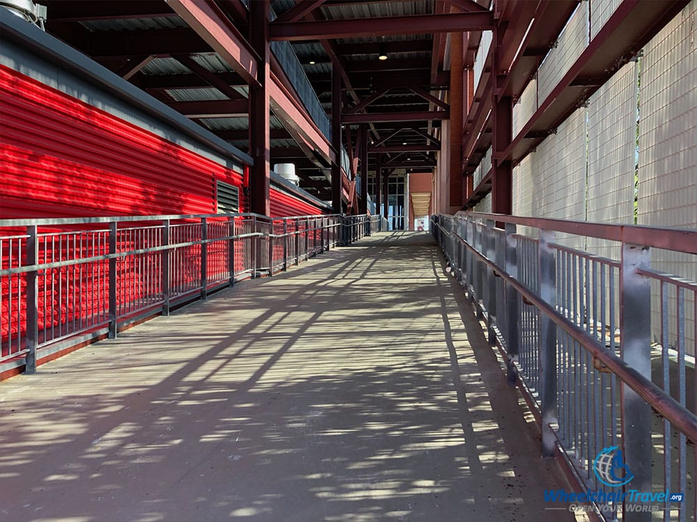 Wheelchair accessible ramp inside the Phillies ballpark.