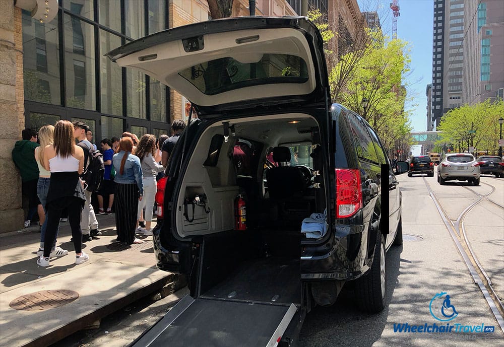 Wheelchair accessible Lyft taxi van in Philadelphia.