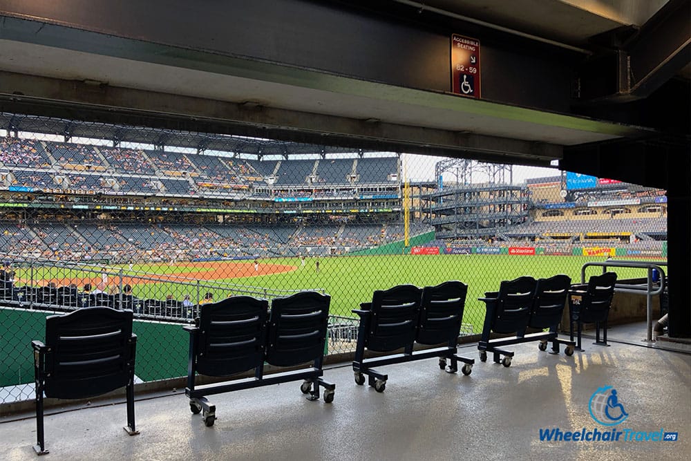 Wheelchair accessible seats with a restricted view.