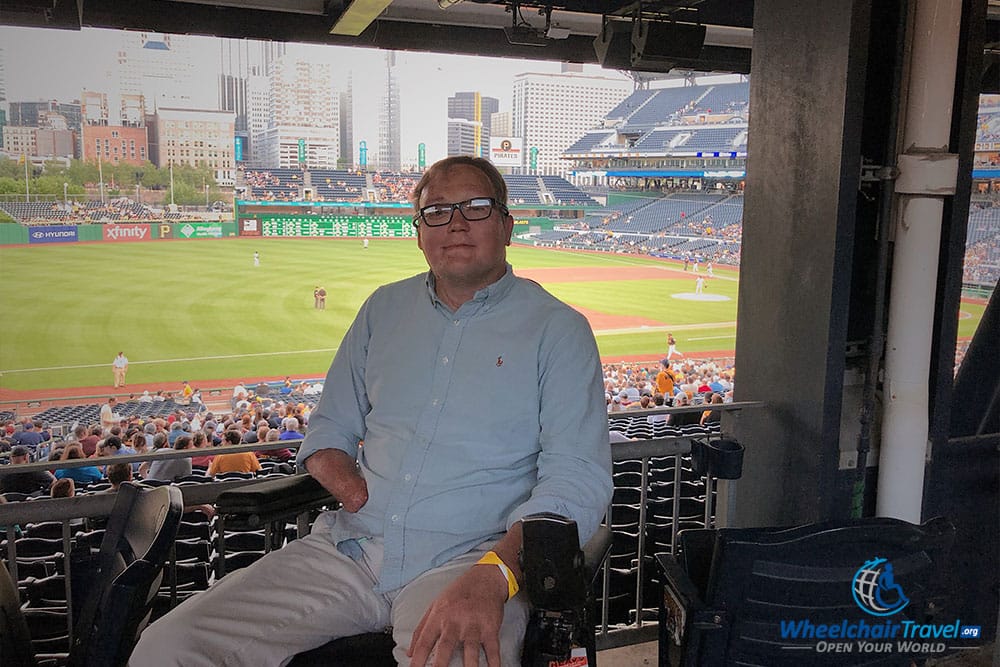 Sitting in section 127 at a Pirates baseball game.