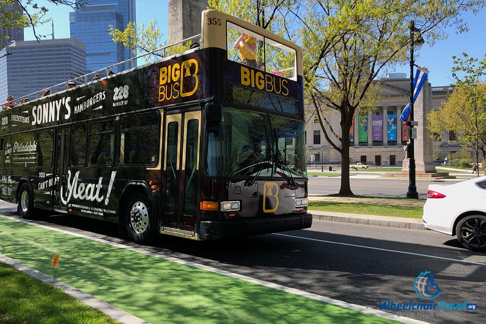 Big Bus Tours operates wheelchair accessible hop-on/hop-off buses in Philadelphia.