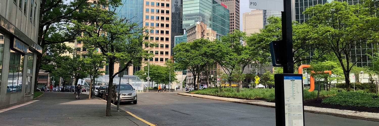 Wheelchair accessible sidewalks in Pittsburgh.