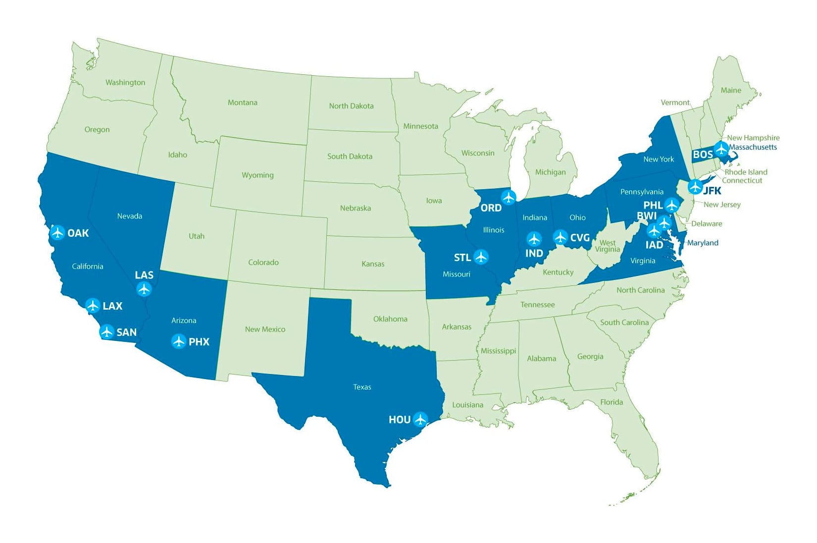 Map of CT scanner testing locations.