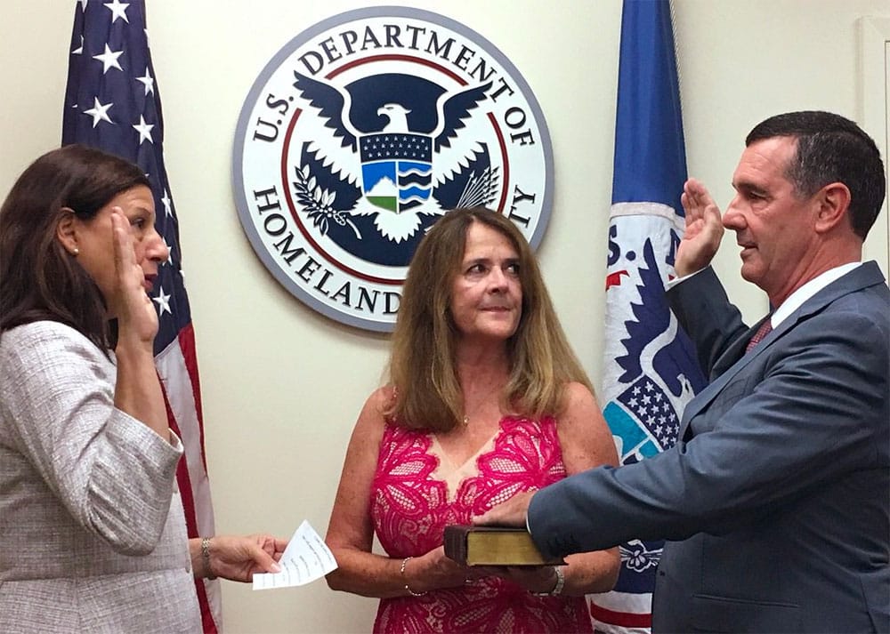 David Pekoske being sworn-in as TSA Administrator.