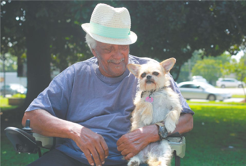 Willie Cooper and his dog, Ginger.