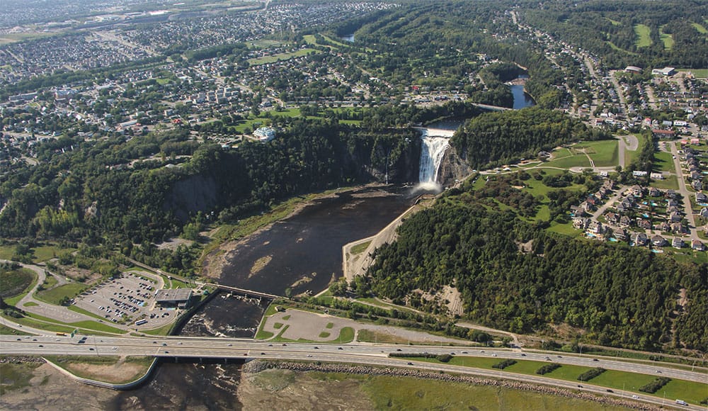 Montmorency Falls, as seen from the helicopter.