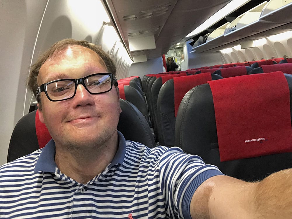 Selfie on the Norwegian Boeing 737 MAX 8.