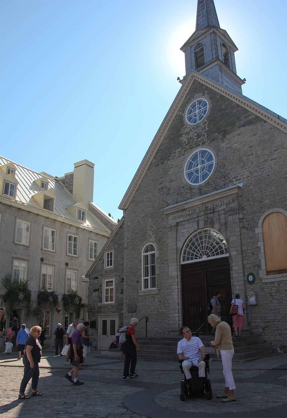 Notre-Dame-des-Victoires Roman Catholic Church in Old Quebec City, Canada.