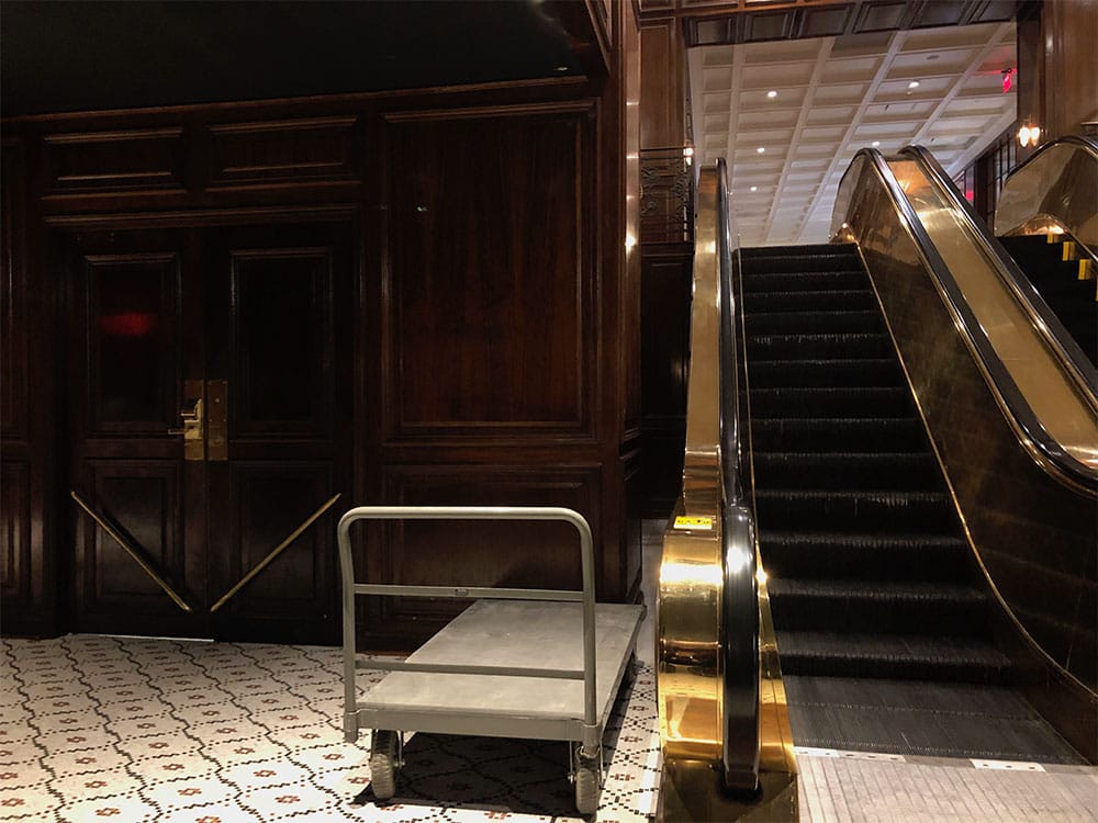 Door to access the service elevator.