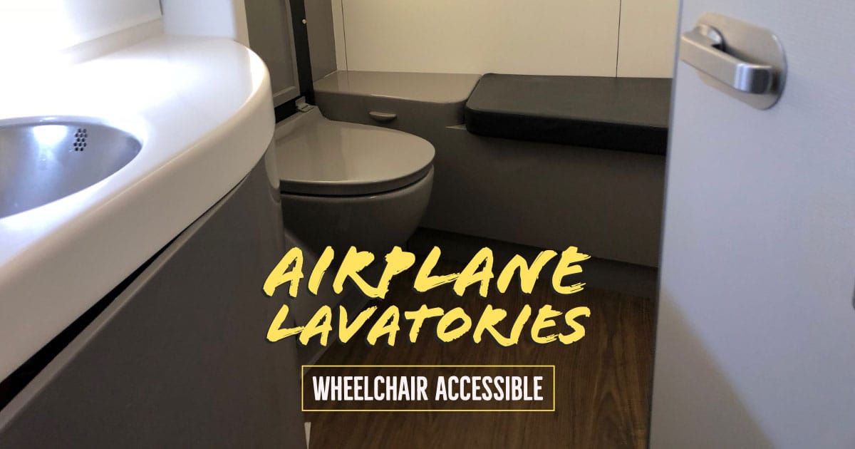 Picture of accessible airplane lavatory.