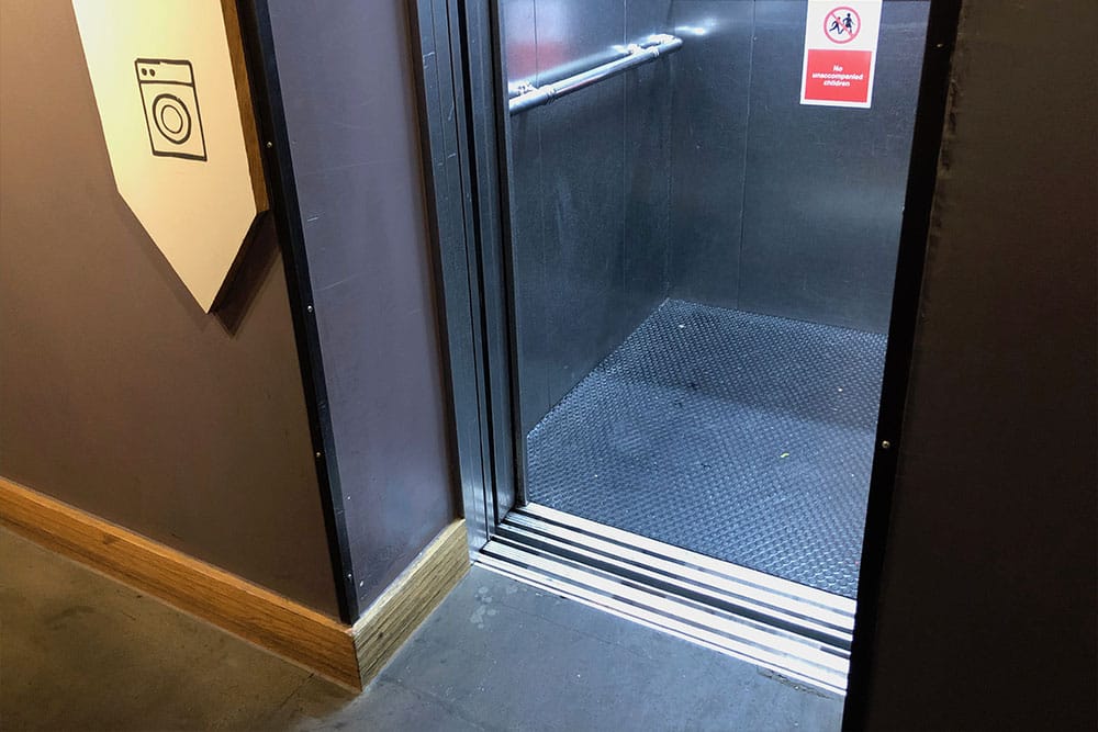 The elevator was very small.