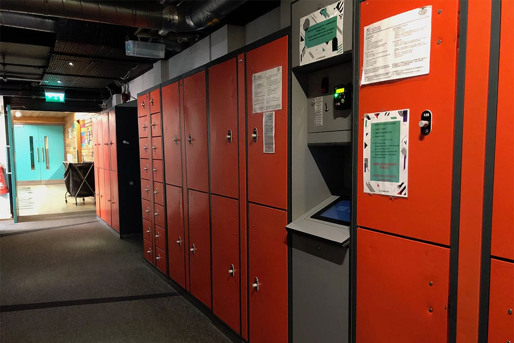 Storage lockers.