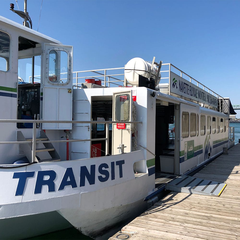 River shuttle with wheelchair ramp.