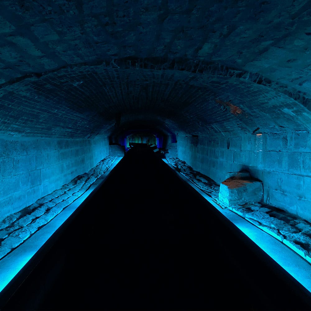 Former sewer beneath Pointe-à-Callière.