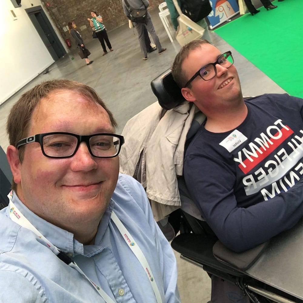 Photo with a reader in Brussels, Belgium.