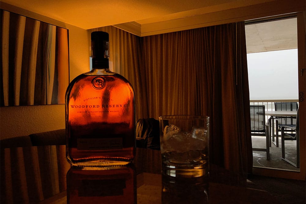 A bottle of bourbon.