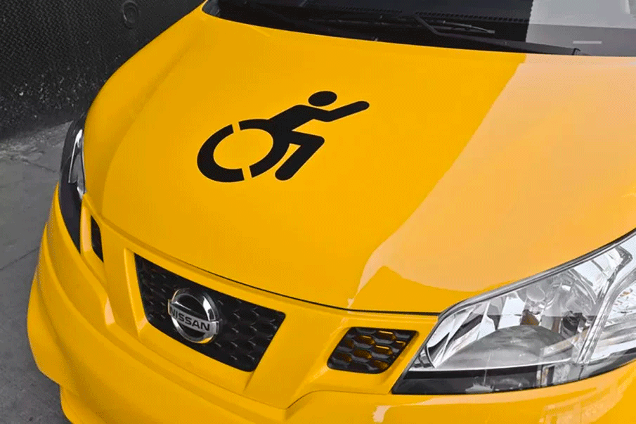 Wheelchair accessible taxi van.