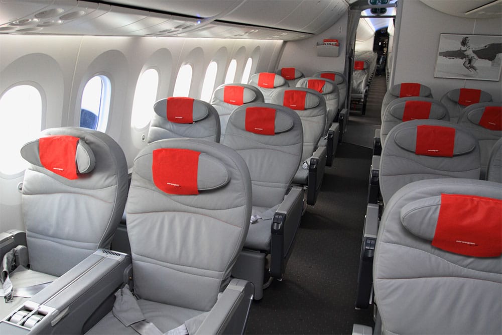 Premium Cabin seats on a Norwegian Boeing 787. | Photo courtesy Norwegian Air.