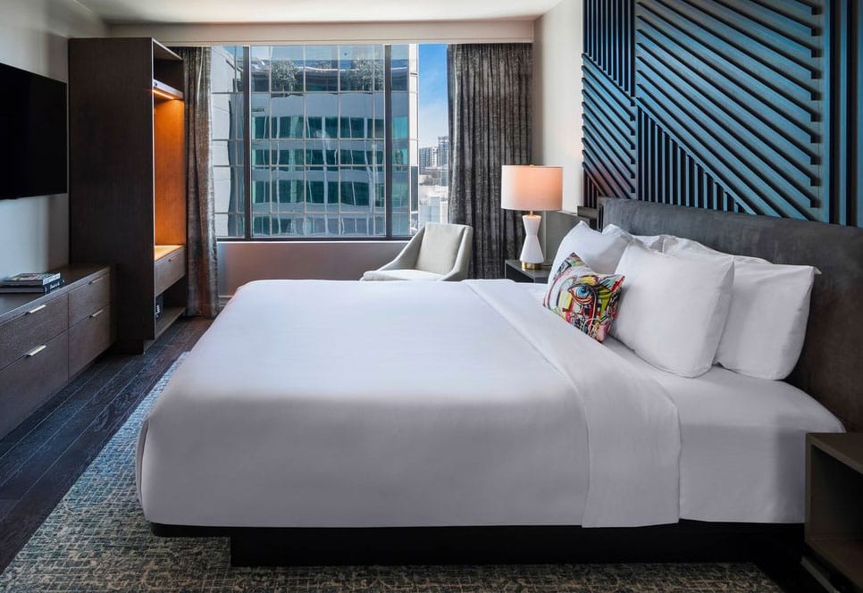 Platform bed at W Hotels. | Photo courtesy Marriott Hotels.