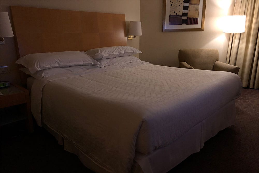 Sheraton Grand bed.