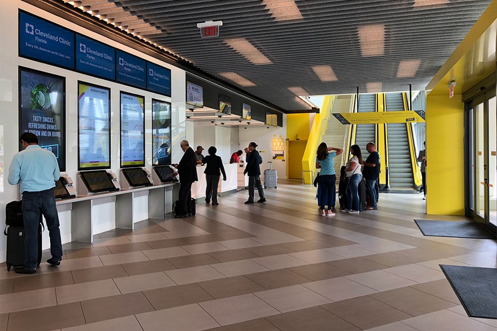 Brightline station lobby in Ft. Lauderdale.