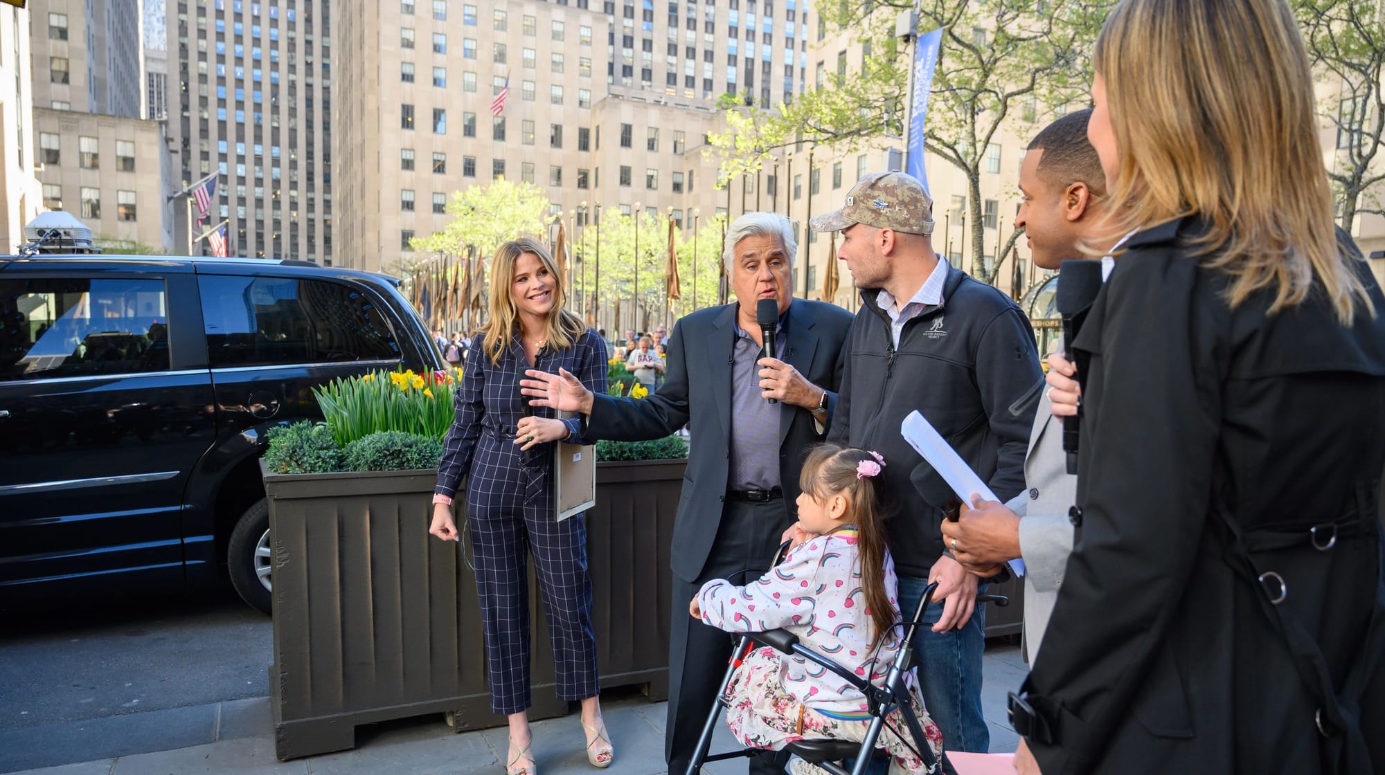 Jenna Bush Hager and Jay Leno surprised a veteran with a former Secret Service van that used to transport the 41st president.