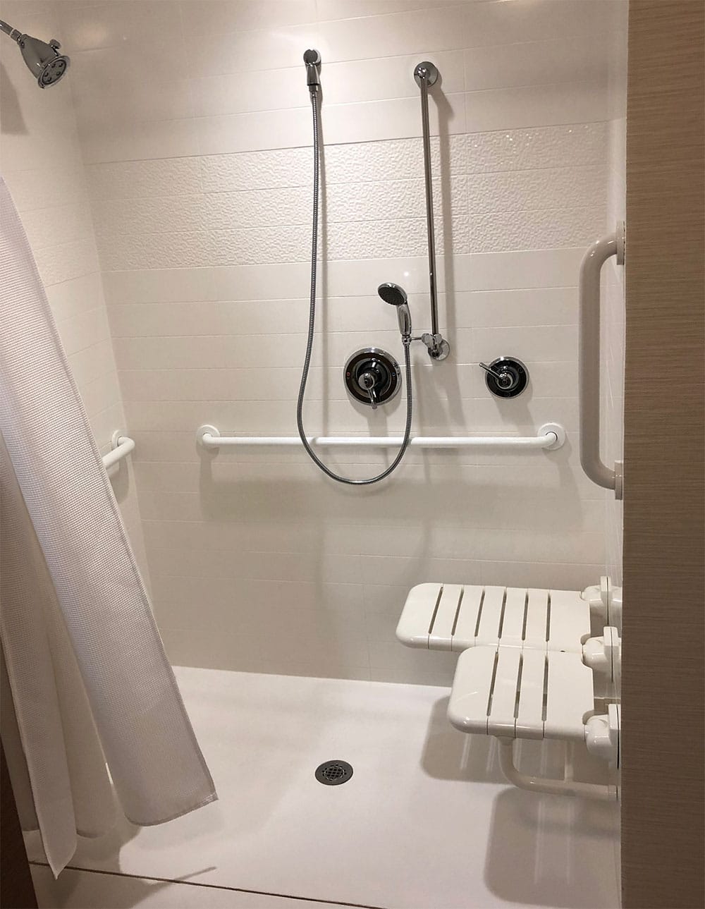 Roll-in shower at Fairfield Inn Fort Walton Beach.