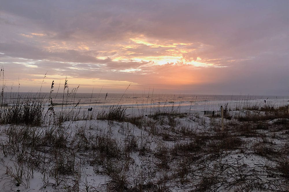 Sunset seen from Okaloosa Island, Fort Walton Beach, FL.