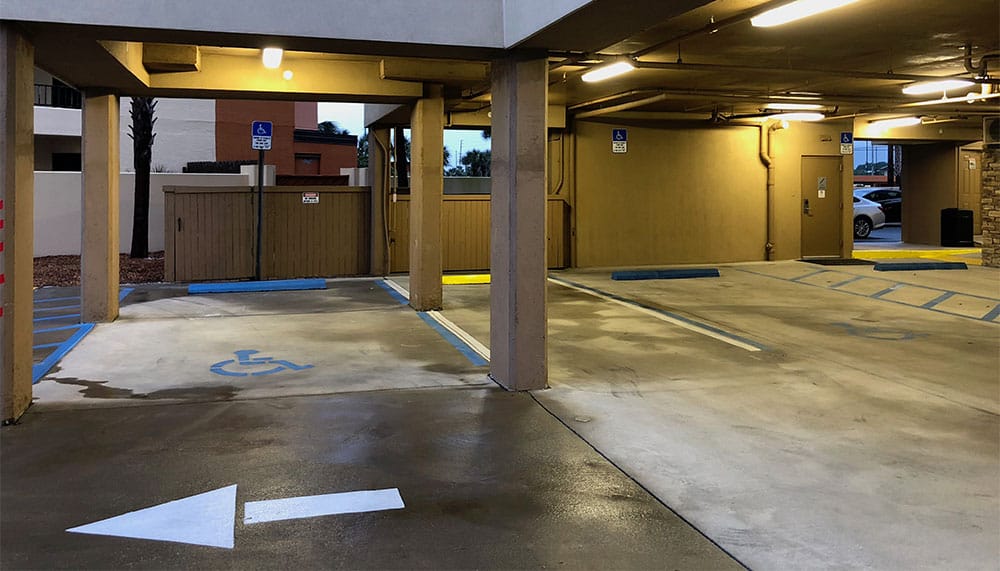 Handicap accessible parking spaces at Fairfield Inn Fort Walton Beach.