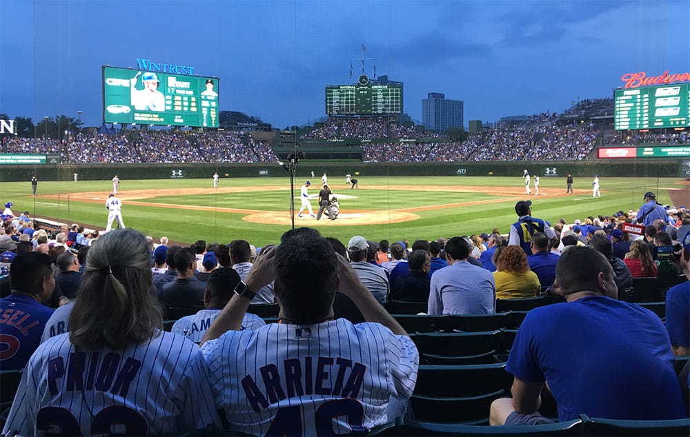 Wrigley Field, home of the Chicago Cubs.