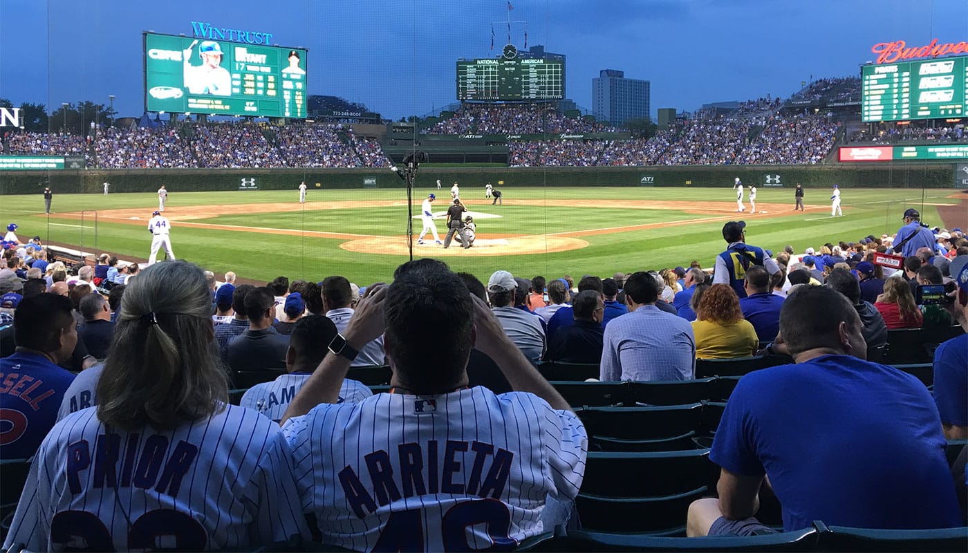 Wrigley Field, home of the Chicago Cubs.