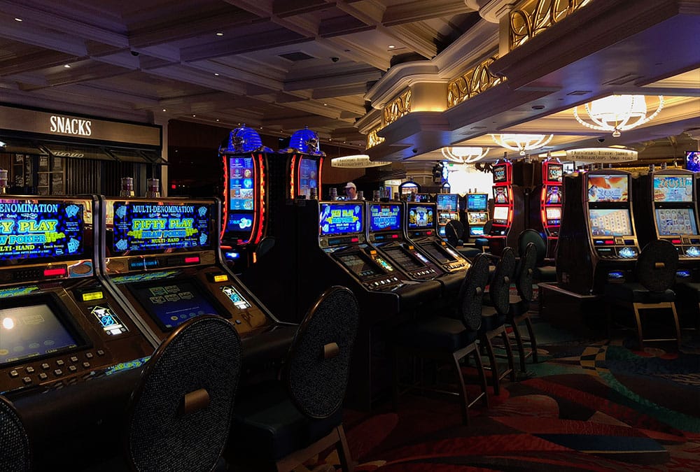 Slot machines at Bellagio.