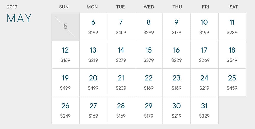 Room rates for Bellagio Hotel in Las Vegas.