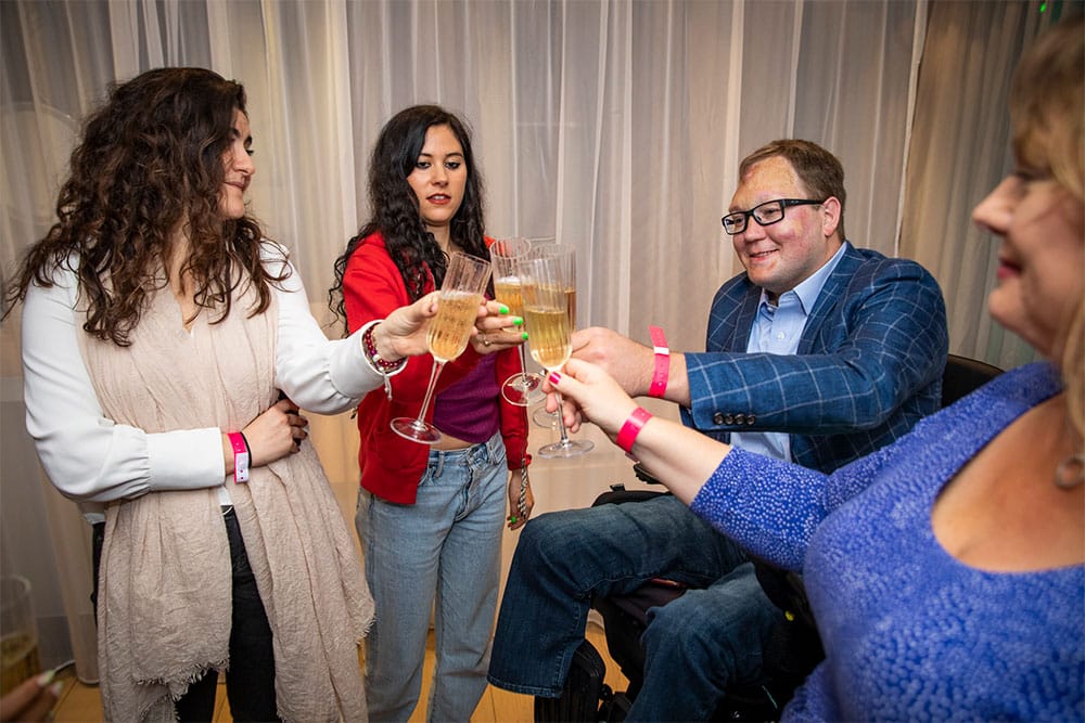 Champagne toast with ELIZA at W London Hotel.