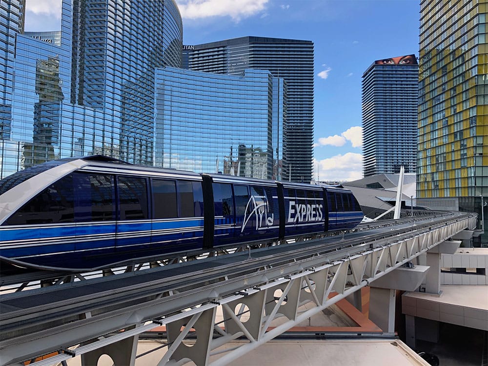 Aria Express train between Aria and Bellagio.