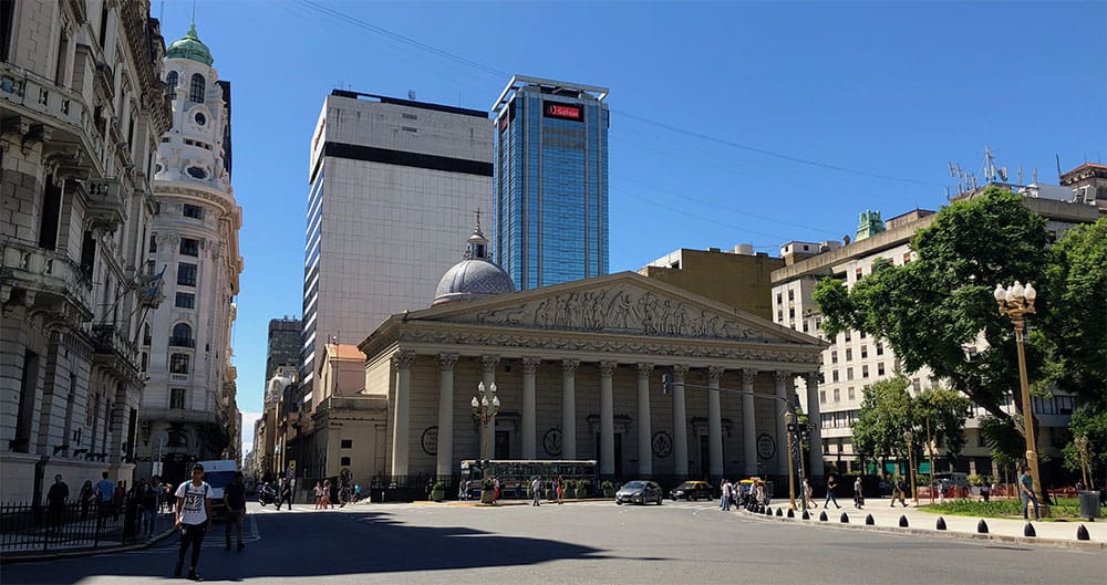 Exterior of the Metropolitan Cathedral of Buenos Aires.