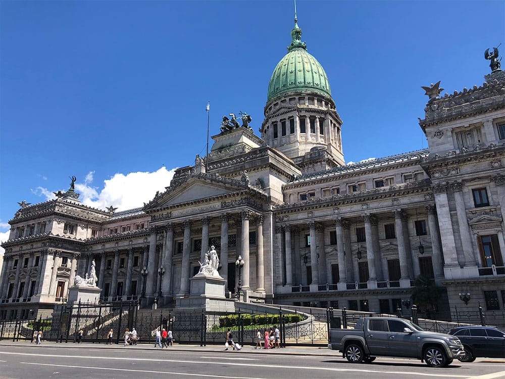 Exterior of the Argentine Congress.