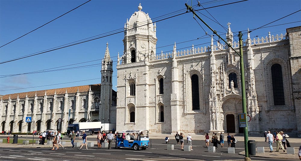 Exterior of the Jerónimos Monastery.