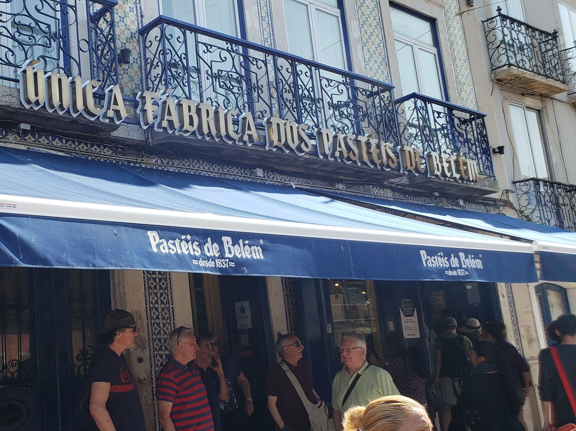 Lines outside a famous pastry shop.