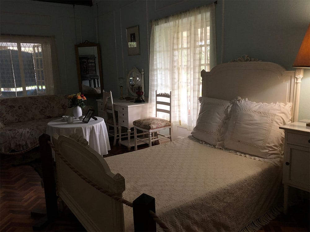 Bedroom inside the Karen Blixen House.